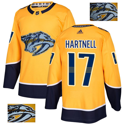 Adidas Predators #17 Scott Hartnell Yellow Home Authentic Fashion Gold Stitched NHL Jersey